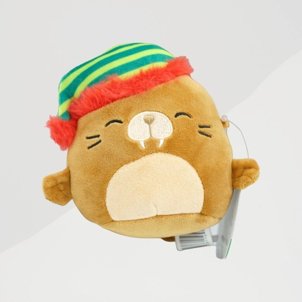 NWT 2023 Squishmallow Holiday Christmas 5" ‎ Bruce Walrus With Hat